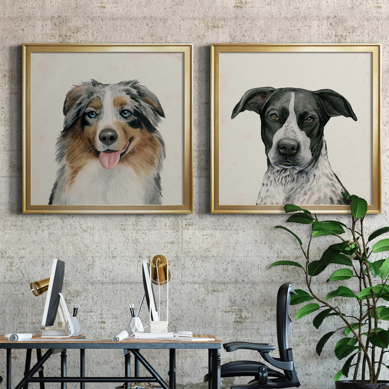 «Best Bud III», ensemble de 2 impressions sur toiles, Toile encadrée d'or, H 30,5 po x l 61 po x P 1,5 po