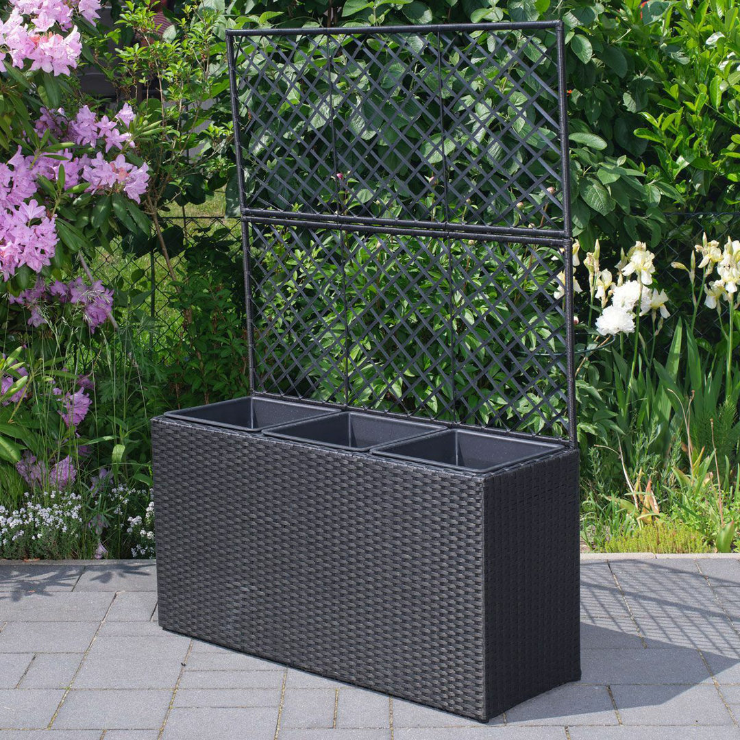 120 cm x 84 cm Hochbeet Ambri aus Metall und Rattan