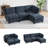92" Modular Sectional Sofa with Storage & Removable Covers, L-Shaped Convertible 4-Seater Couch with Movable Ottoman, Modern Sleeper-Ready Sectional-226305180