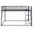 Metal Full XL Over Queen Size Floor Placed Bunk Bed With Stable Frame Structure, Black