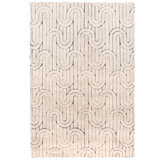 Reality Geometric Area Rug in Cream/Black