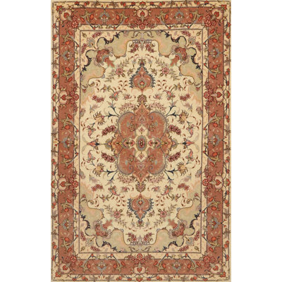 Tapis traditionnel orange / crème / gris Lakra