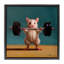 "Power Lifting Mouse", art mural sur toile flottante par Lucia Heffernan-458930944-458930949