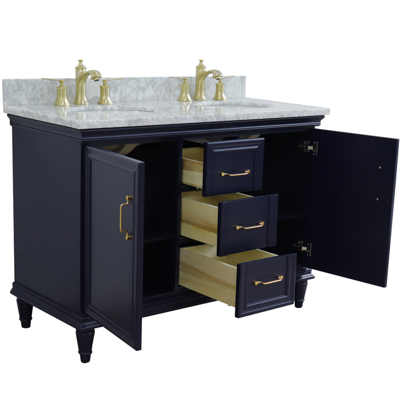 Ensemble de meuble-lavabo de salle de bain double 49 po Alianna, Bleu