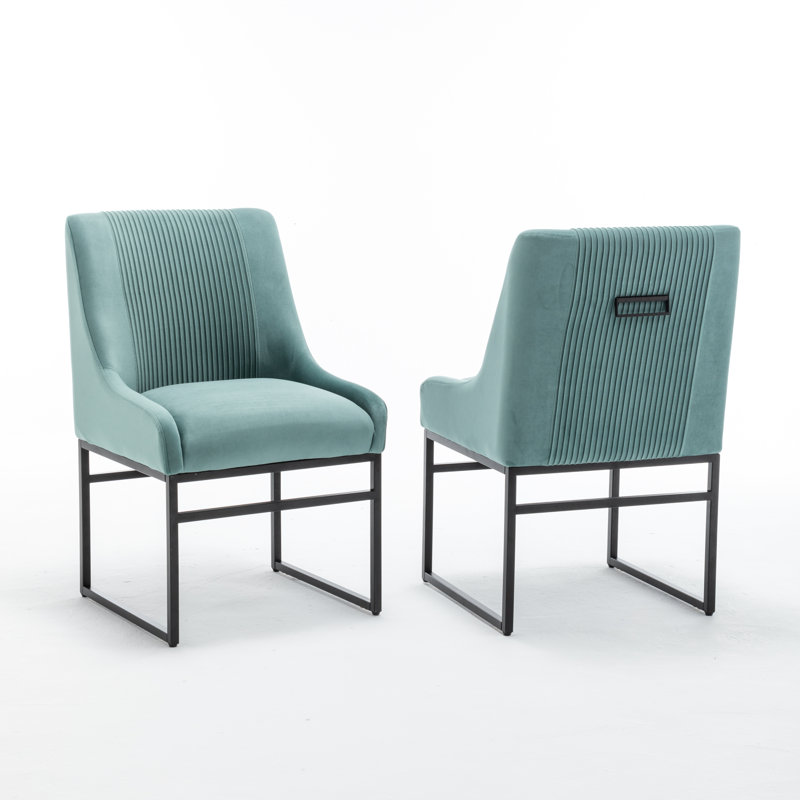 Chaise d'appoint en velours Seymore, Vert