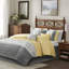 Édredon 7 pièces jaune très grand - tissu serein brodé, édredon, taies décoratives, coussins décoratifs, jupe de lit, pièce sereine facile à laver et séduisante-120944719-120944721