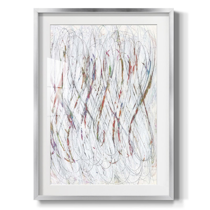 White Infinity I, reproduction encadrée, Papier avec cadre noir, Blanc