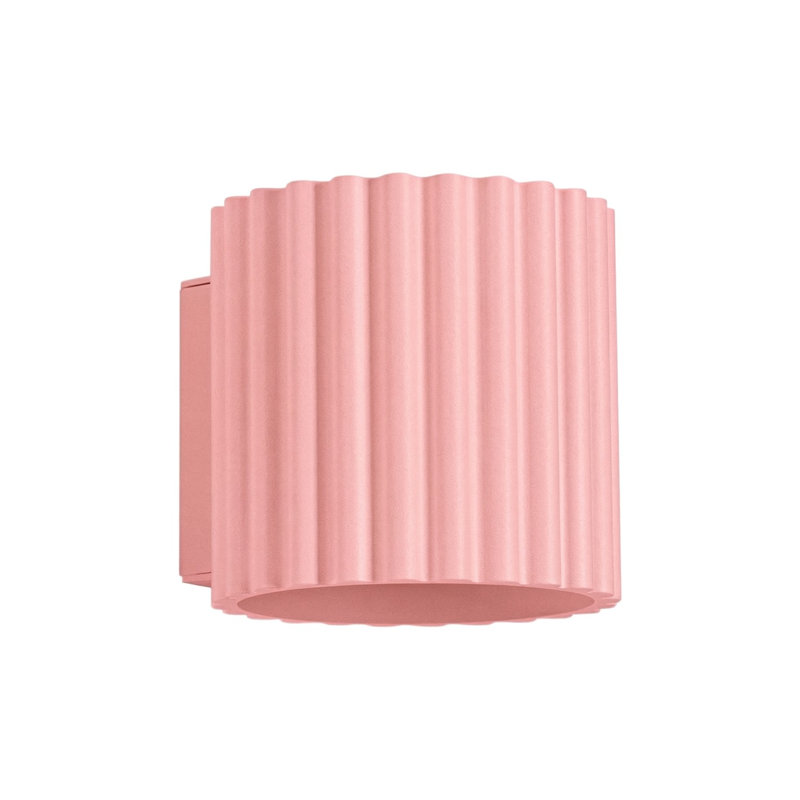 Aura Aluminium Flush Mounted Sconce, 10x12x10 cm, Pink, 1 Light