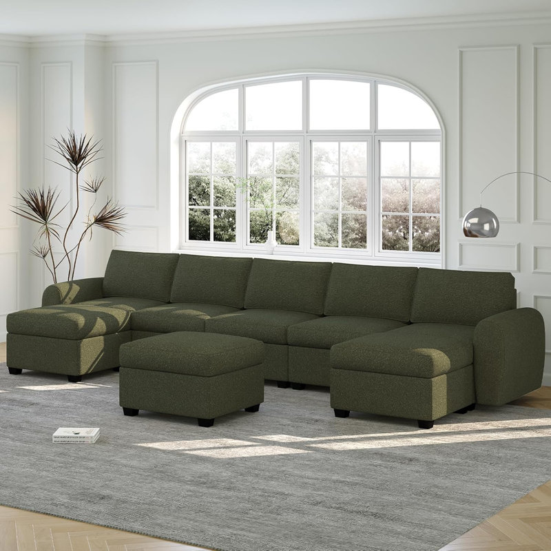 Canapé modulaire 8 pièces Jarriah, Vert