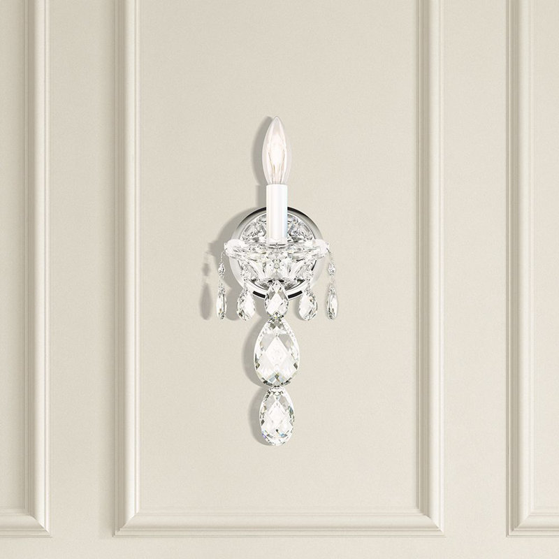 Sterling 1 - Light Candle Wall Light, Spectra Clear, Silver