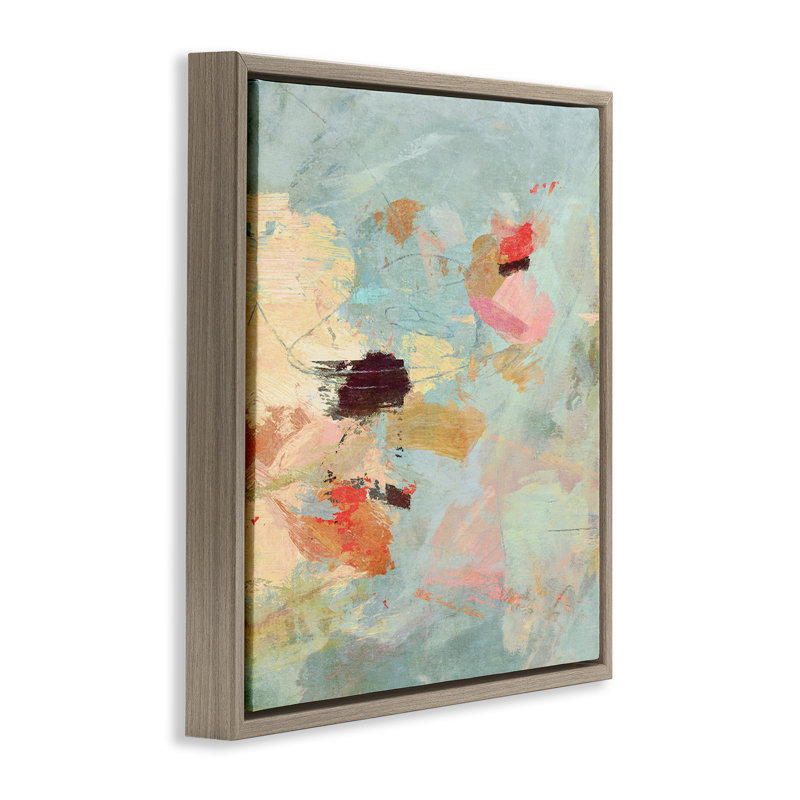 «Sweep Subtle Abstraction», art par Suzanne Nicoll, H 25 po x l 25 po, Cadre flottant orme Montalcino