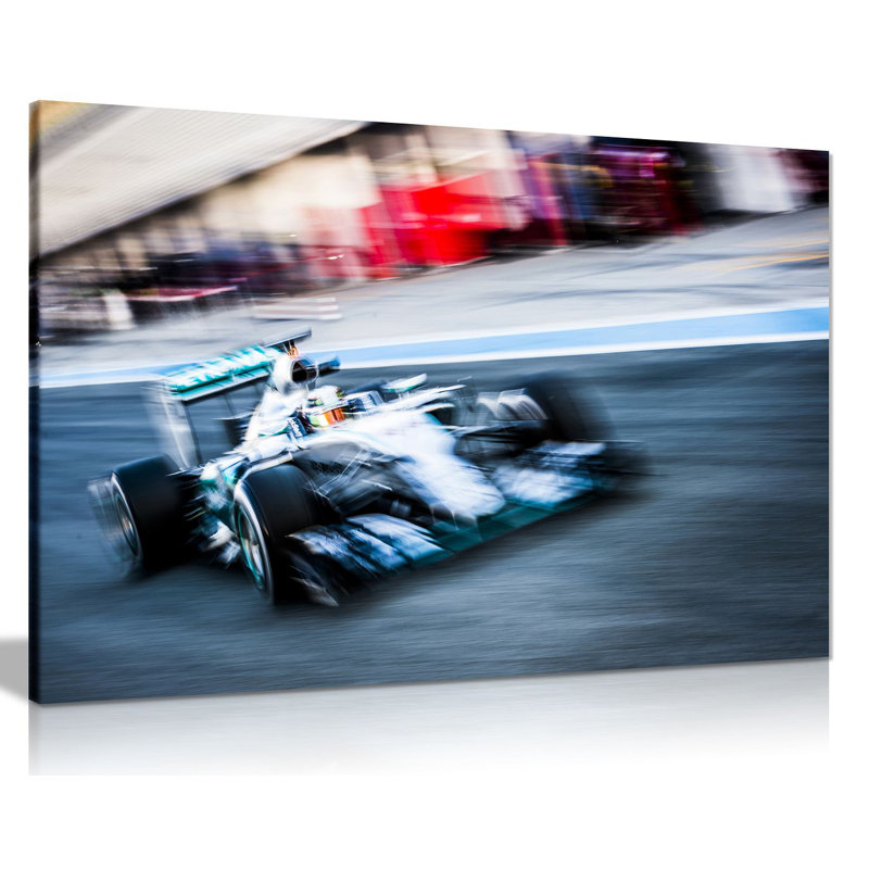 Mercedes F1 Hamilton - Wrapped Canvas Print, 20cm H x 31cm W