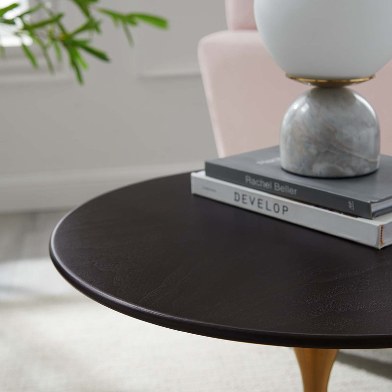 Table d'appoint ronde Modway Lippa, Noir, Doré