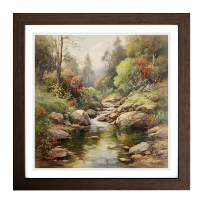 Stream Vintage Art - Single Picture Frame Print on Wood