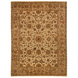 High-Quality Hand-Knotted Cream And Brown Area Rug