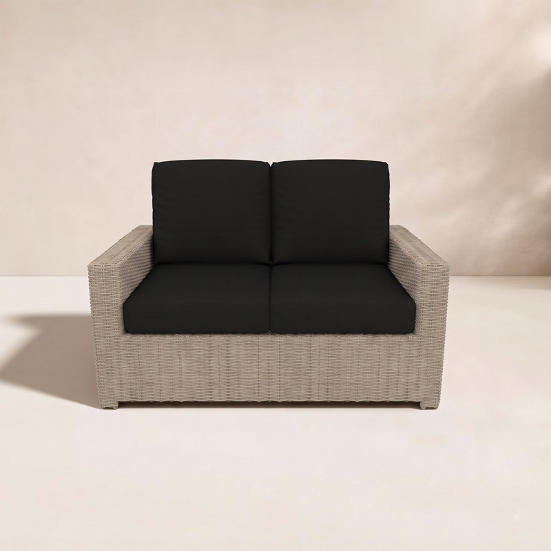 Henri 61" Sunbrella® Patio Loveseat, Sunbrella® Mira Celeste
