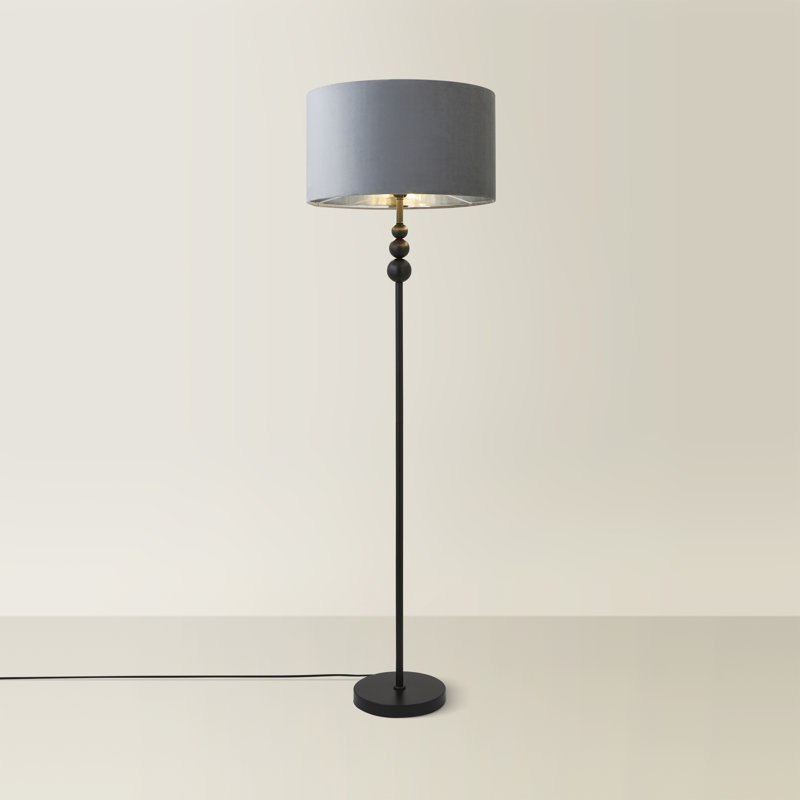 Aaiza 145cm Traditional Floor Lamp, Matte, No, Grey/Chrome