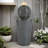 Velistra Tall Striped Concrete Column Fountain With LED Light