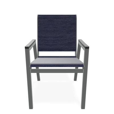 Chaise de bistro empilable en aluminium avec accoudoirs en polymère de qualité marine Bazza