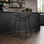 Ensemble de 2 tabourets de bar modernes en similicuir noir à hauteur de comptoir pour un confort et un style élégants