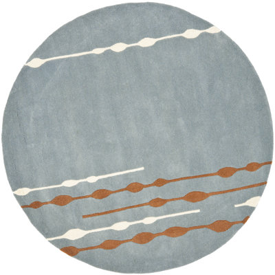 Alexzander Hand-Tufted Wool Blue Area Rug