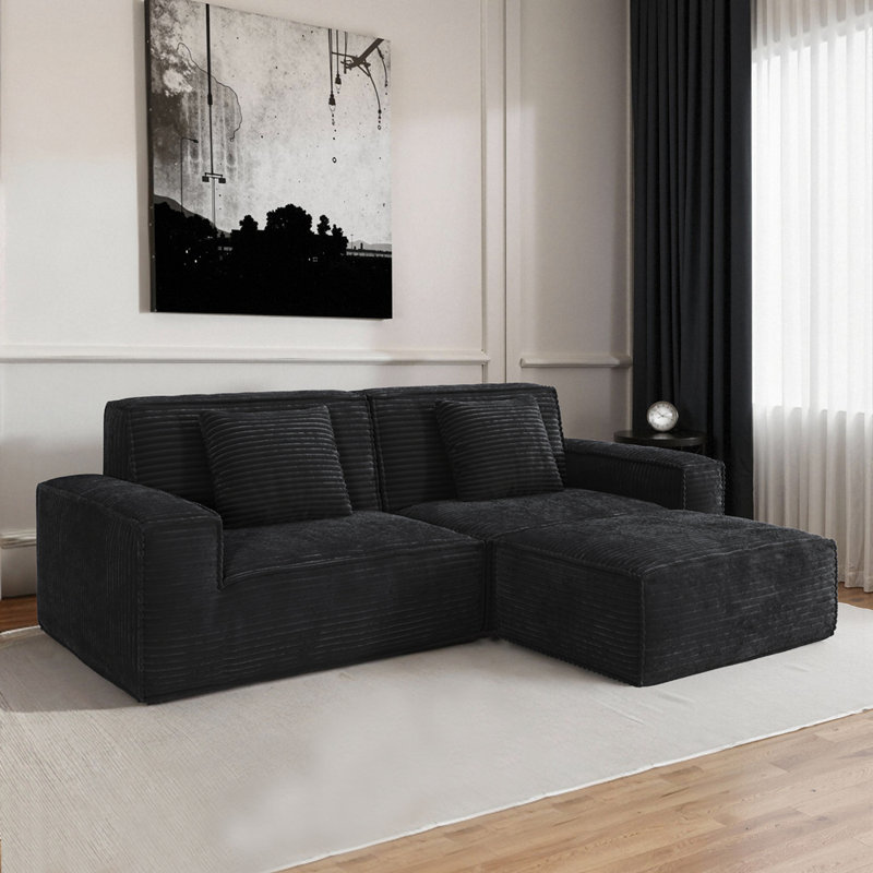 Grand canapé à compression à rayures de style moderne, confortable et peu encombrant pour le salon et la chambre à coucher