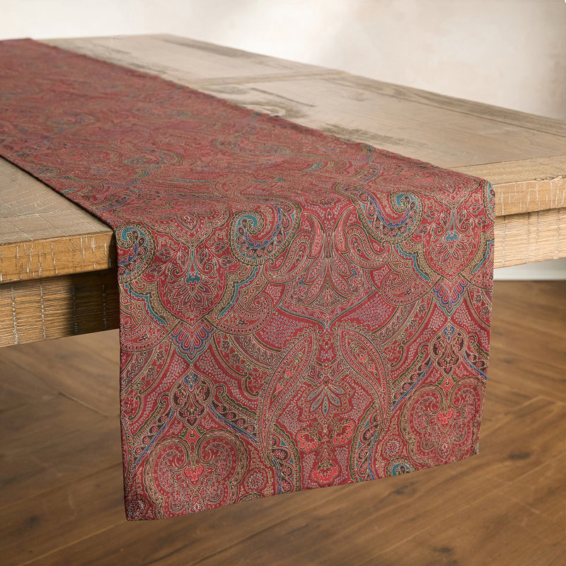 Paisley 18" x 90" Table Runner, Red