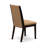 7 Piece Dining Table Set Consist of a Rectangle Dining Room Table with X-Legs and 6 Light Sable Linen Fabric Upholstered Chairs, Wire Brushed Black Finish-1763425365-1763425366-1763425367