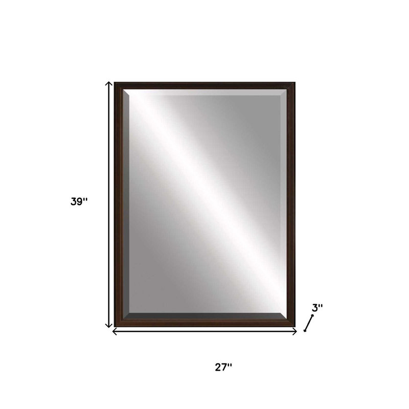 39" Bronze Wood Accent Mirror