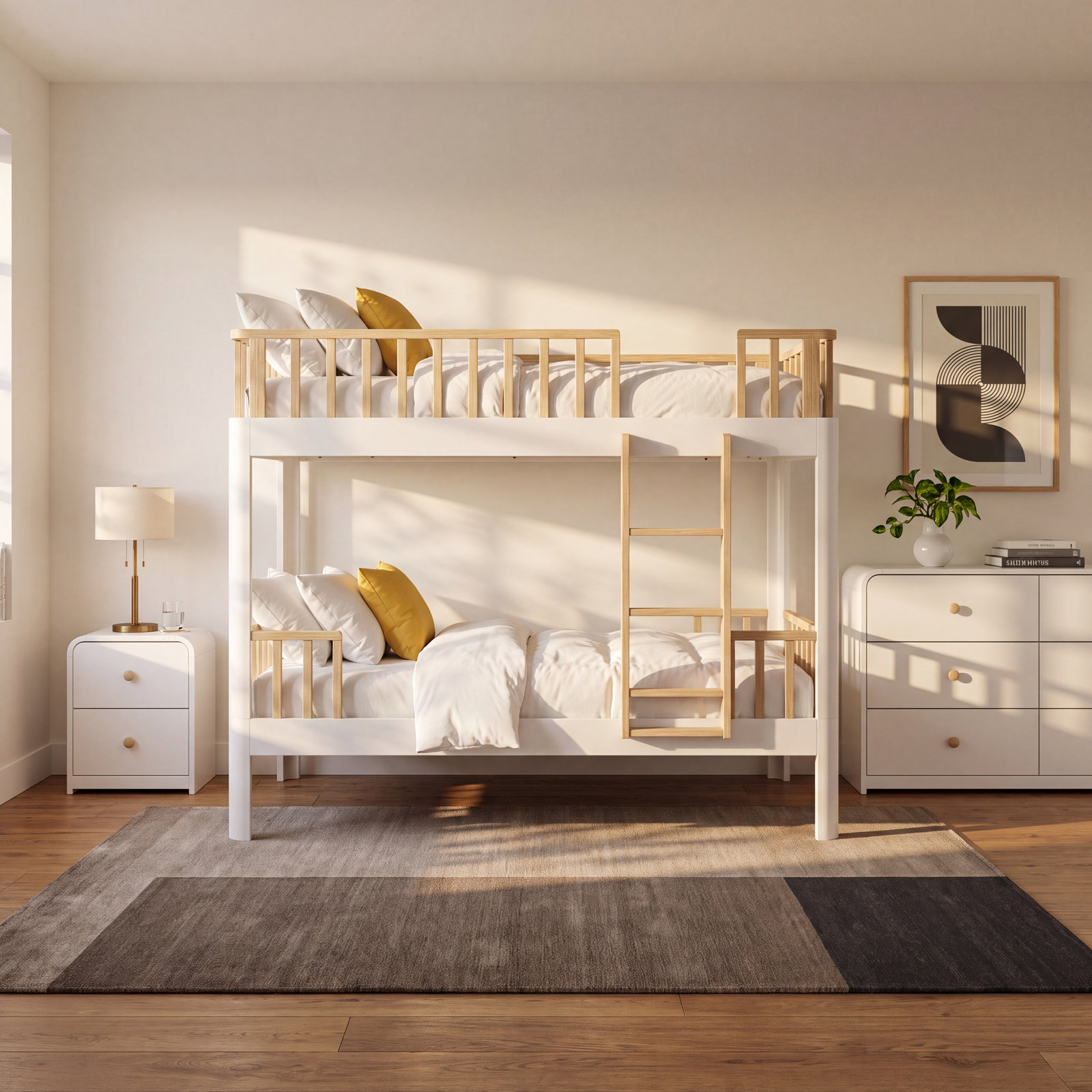 Santos 3-Piece Bunk Bed Bedroom Set, White