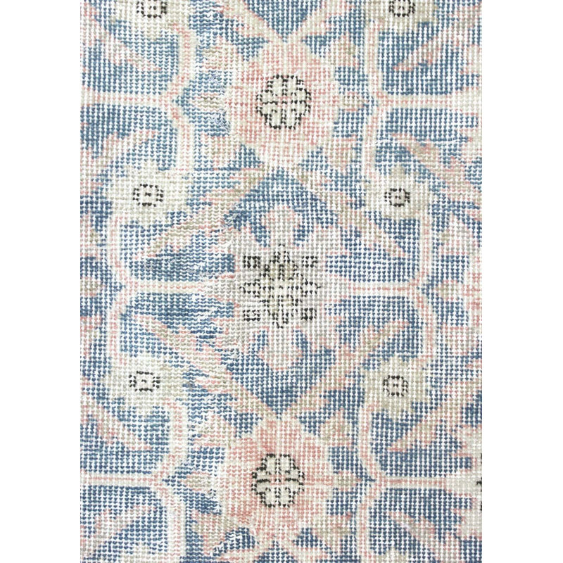 Tapis unique rétro 3 pi 9 po x 6 pi 7 po Sparta en bleu / gris / rose clair Vintage