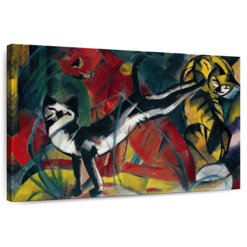 Brampt Three Cats 1913, 16" H x 24" W