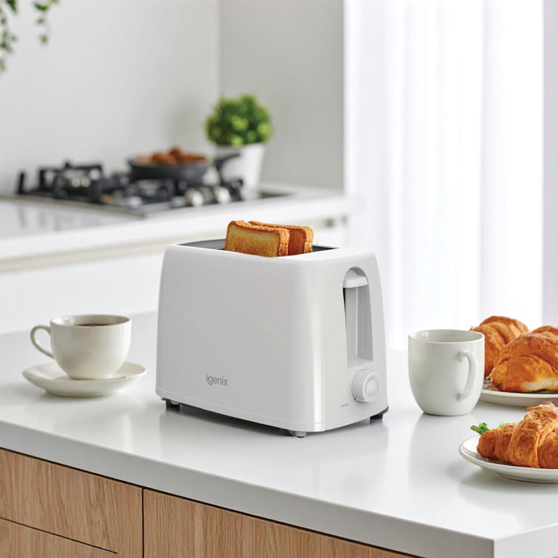 Igenix 2 Slice Toaster Black, White
