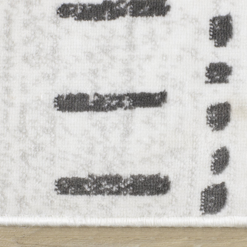 Tapis gris Ishant lavable à la machine Ishant, Rectangle 7 pi 10 po x 10 pi 6 po