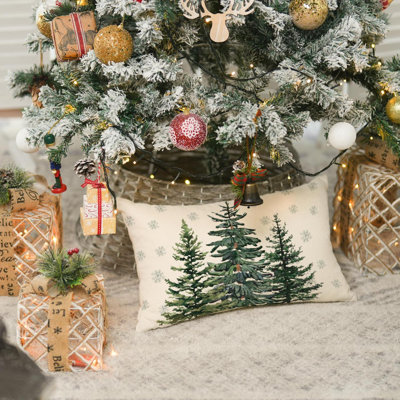 Housse de coussin de Noël flocons de neige, décoration de housse de coussin de vacances d'hiver pour canapé
