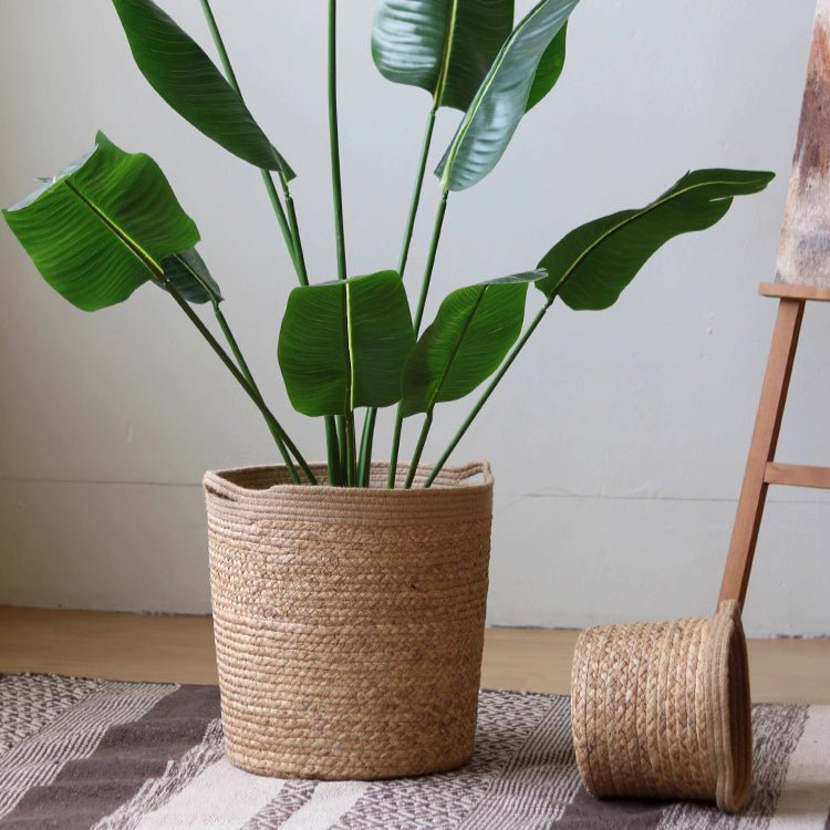 Panier de rangement naturel en forme de cylindre, H 7,8 po x l 10,2 po x P 10,2 po
