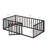 Metal Floor Bed Frame with Fence and Door-1741581462