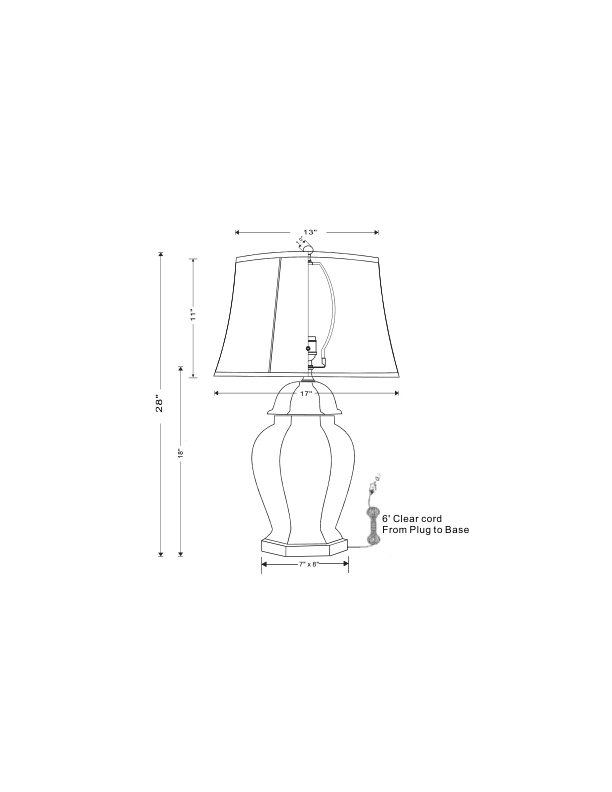 Braganza 28" Porcelain Table Lamp, White/Blue