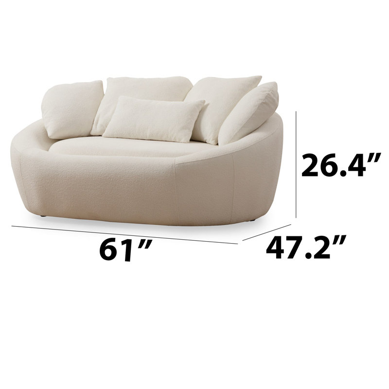 2-Seat Sofa Loveseat With 4 Pillows