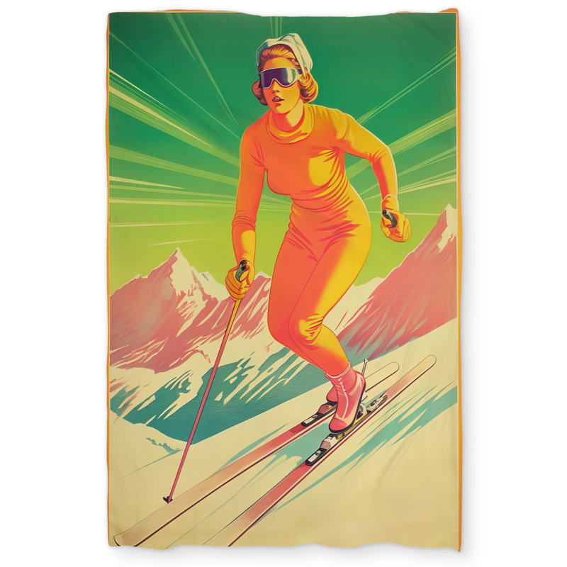 Alpine Skier Bedroom White Duvet Cover | Home Decor Essentials