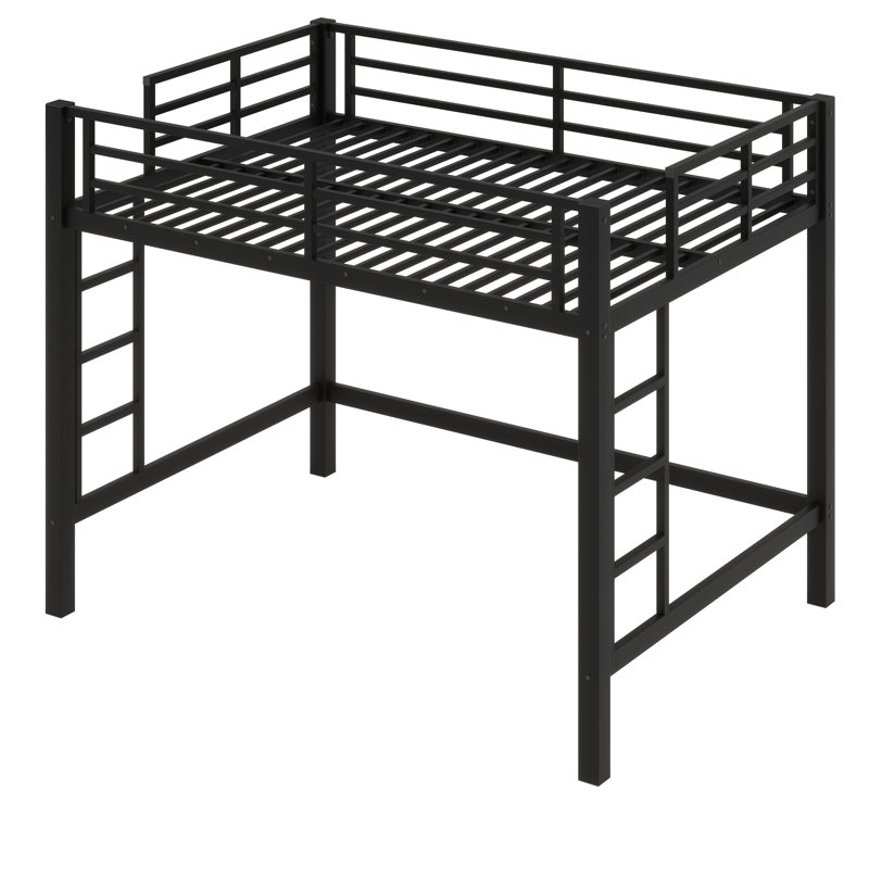 Lit mezzanine peu encombrant avec échelle conviviale et garde-corps protecteurs