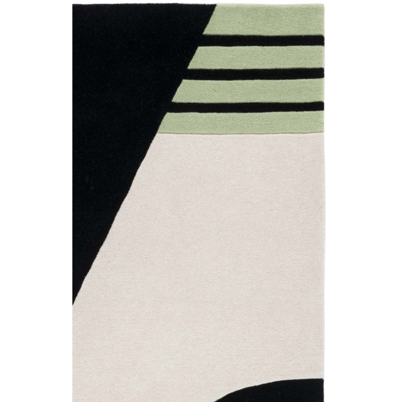Tapis noir / vert Hina, Tapis de couloir 2 pi 3 po x 8 pi
