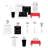 White, Black and Red NFL / NBA / MLB Set - 20 Settings