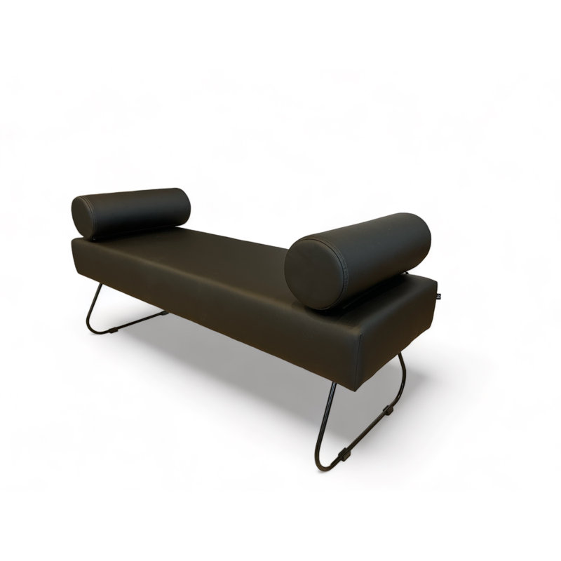 Modern Faux Leather Upholstered Bench, Black