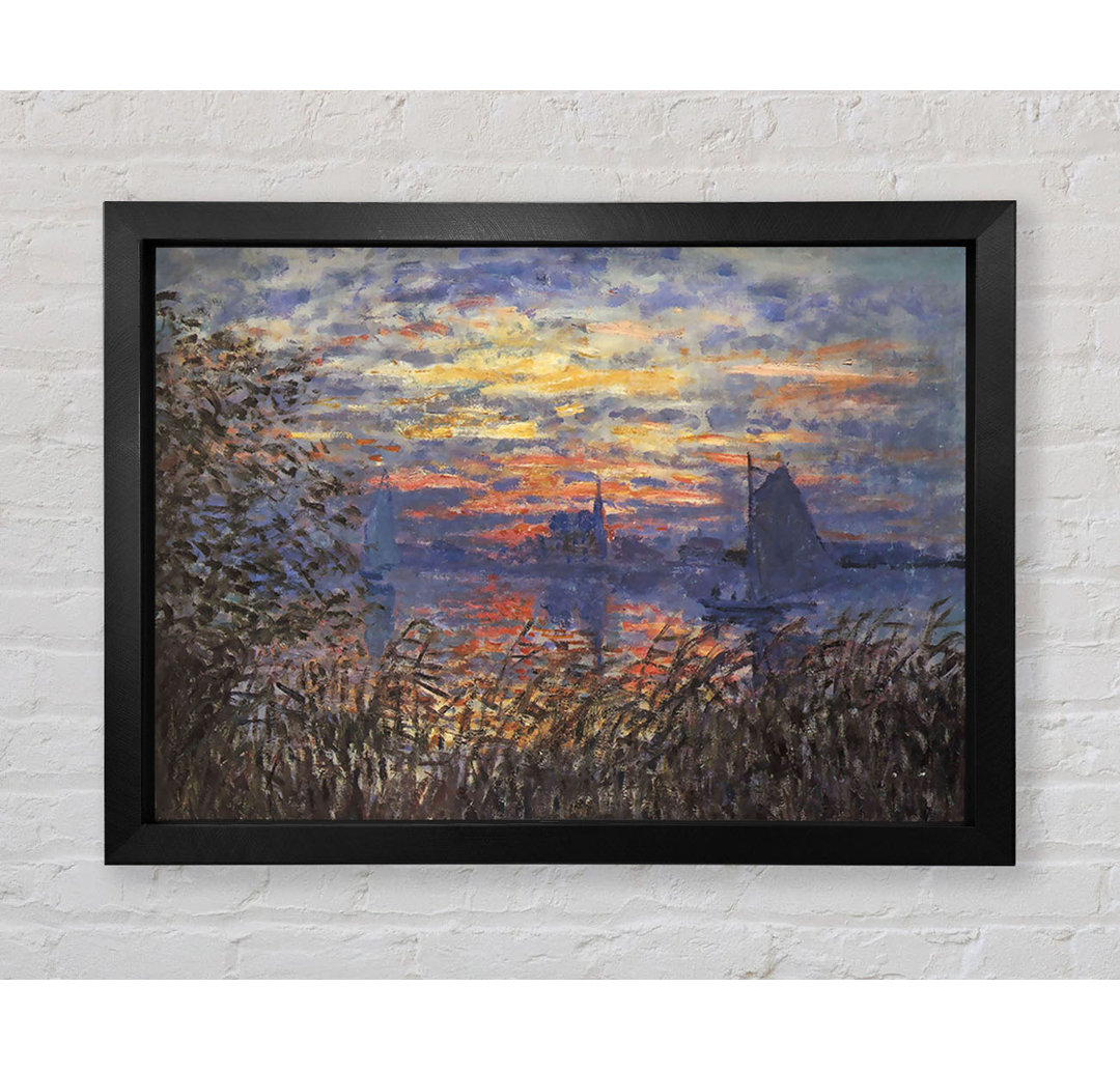 Monet Sonnenuntergang an der Seine von Claude Monet - Einzelne Bilderrahmen Kunstdrucke