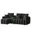 Canapé modulaire 91,7 po en tissu de première qualité, canapé modulaire Cloud avec console, chargeur USB, porte-gobelet, mobilier de rangement intérieur pour le salon, appartement, noir