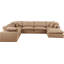 Canapé modulaire réversible en similicuir de 160 po de large avec repose-pieds-87141508