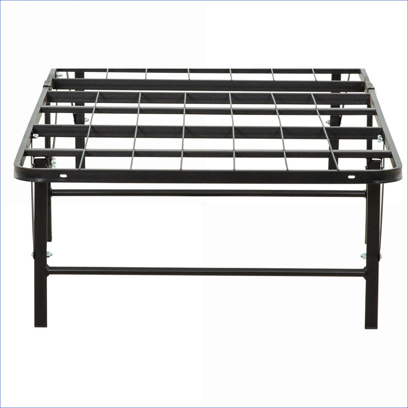 Lit plateforme simple en métal de taille simple sans sommier noir pour chambre d'amis