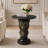 Black Leopard Pedestal Side Table