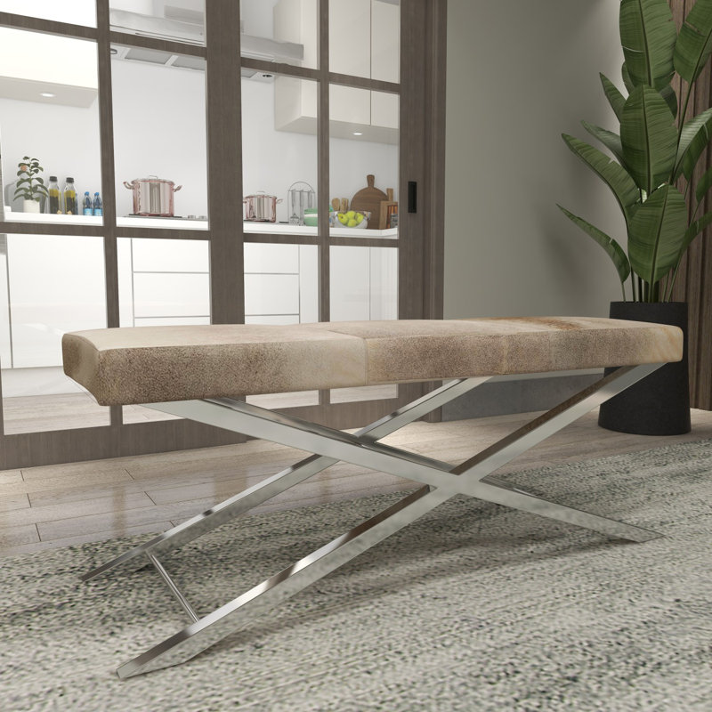 Banc en cuir véritable Cayden
